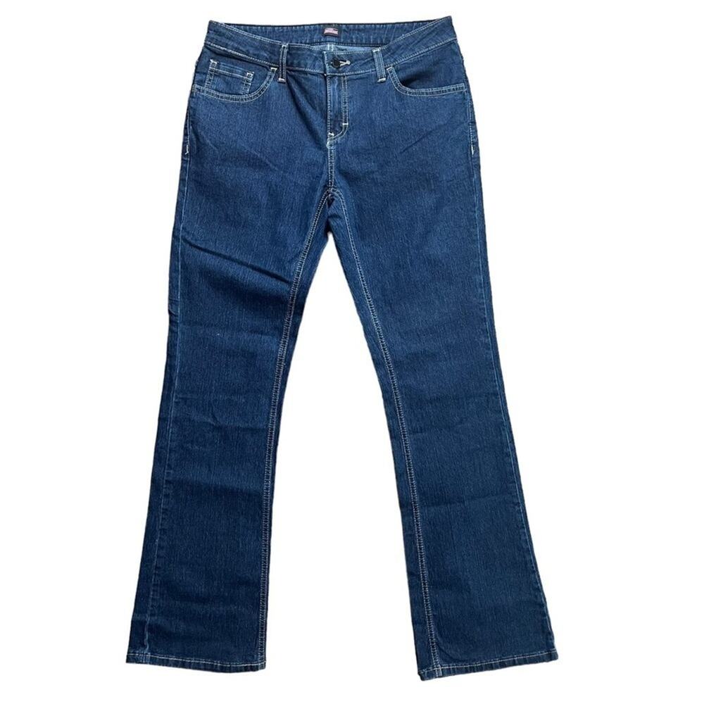 Dickie's Bootcut Denim Jeans Women's Size 6 Reg Relaxed Fit Dark Wash Durable